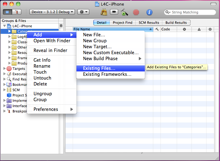 Add: Existing Files...