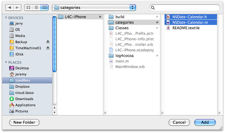 Select the NSDate-Calendar.* files